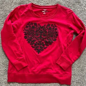 Perfect for Valentine’s Day red heart sweatshirt
